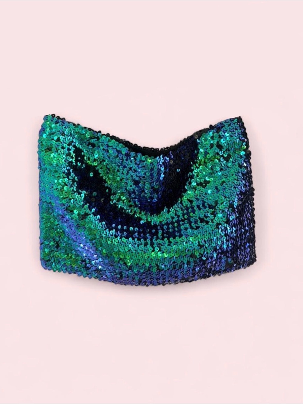 iridescent sequin mermaid tube top